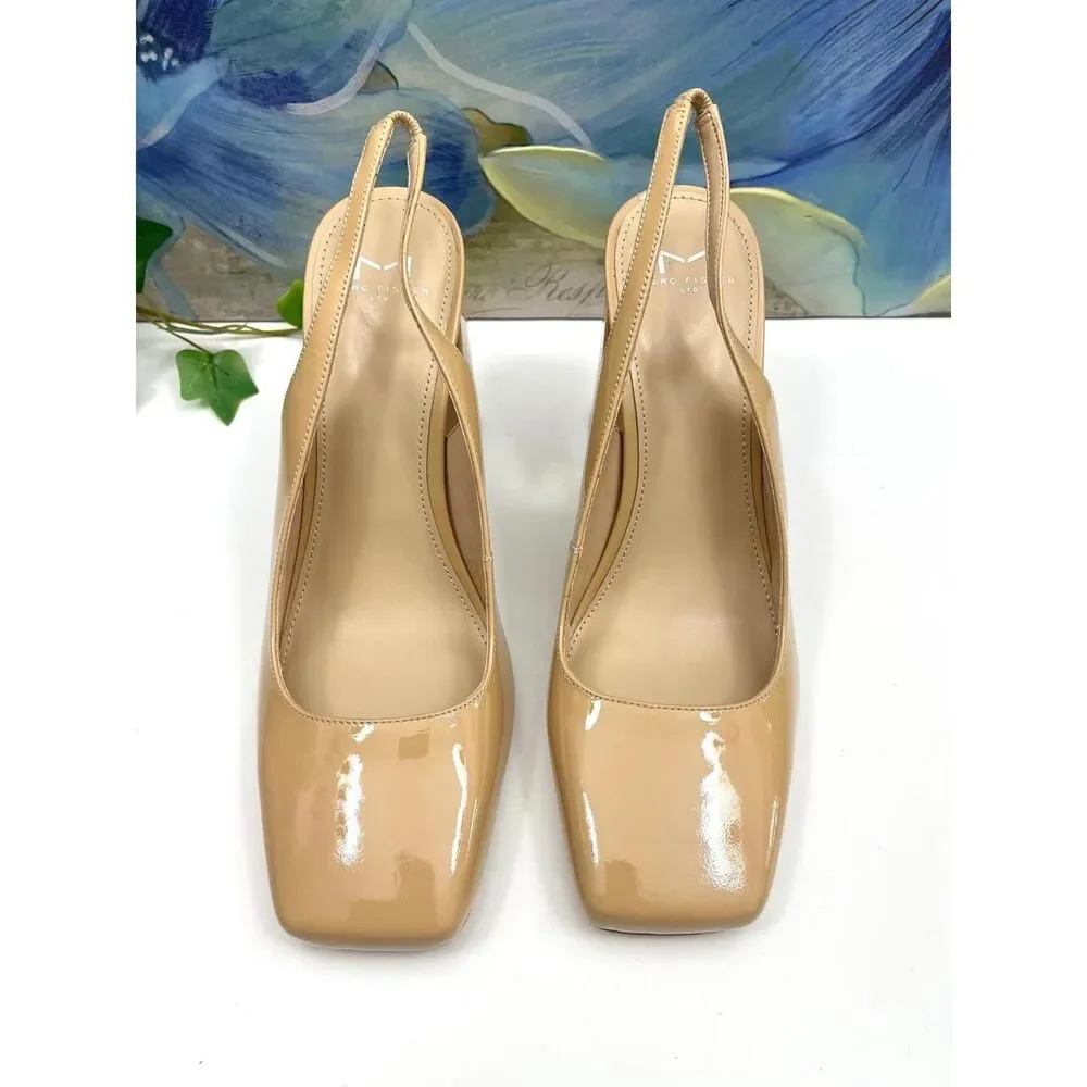 New Marc Fisher Onna slingback dress pumps in Natural Nude Size 9